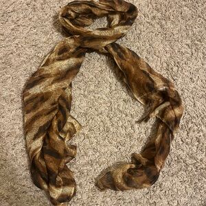 Brown Leopard Print Scarf